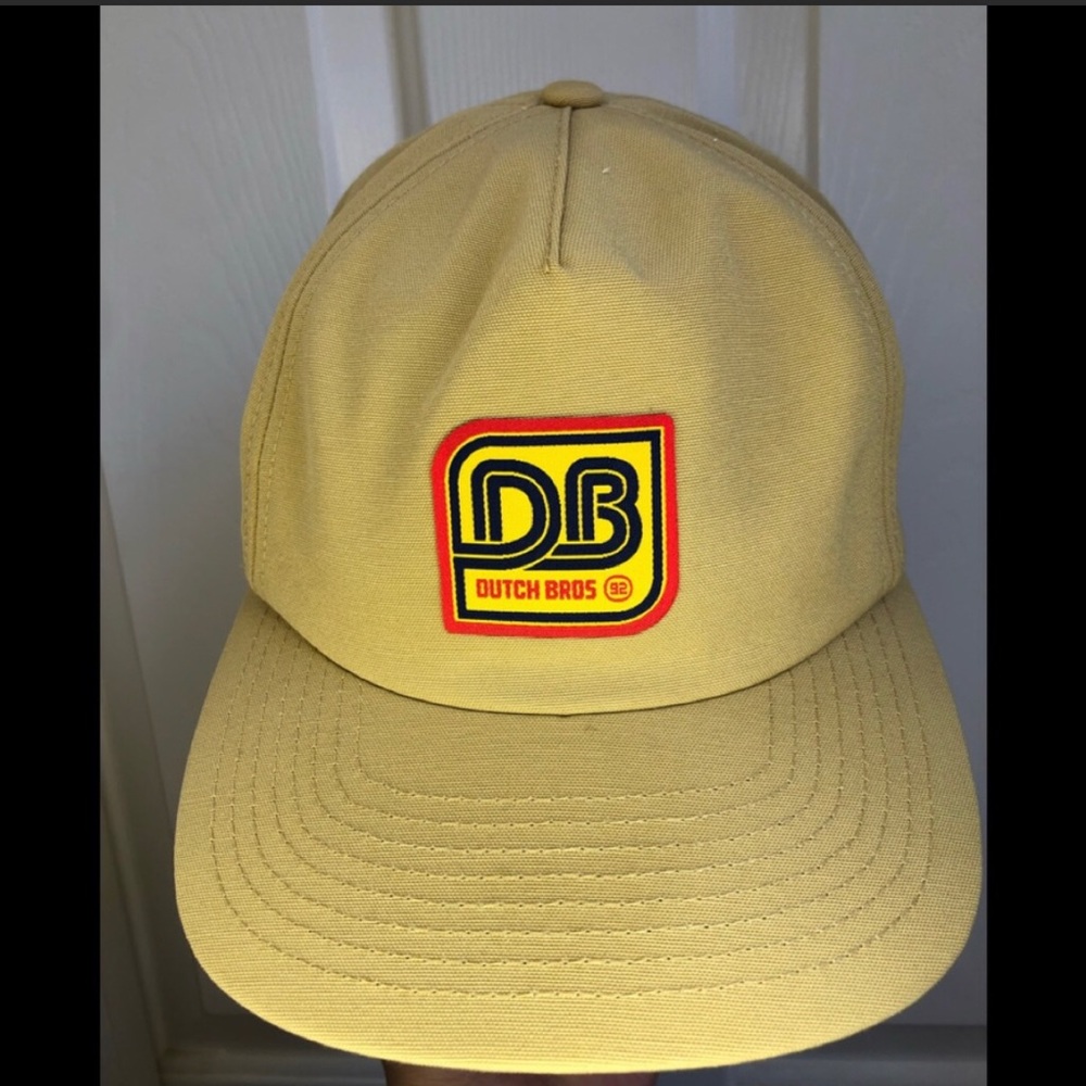 Dutch Bros Mustard Yellow Snap Back Hat NWOT